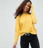 Asos Petite Sweater In Fluffy Yarn With Crew Neck - Yellow