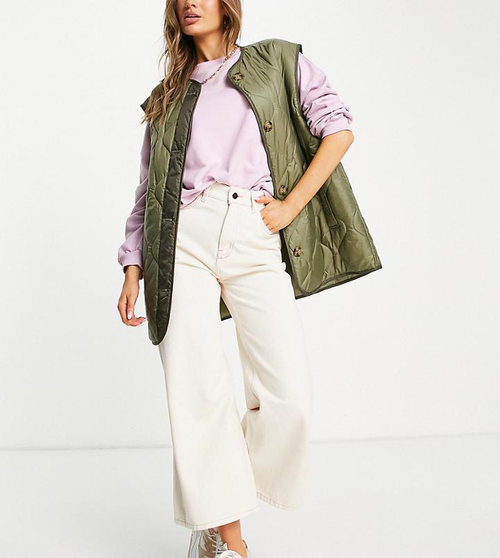 People Tree Organic Cotton Wide Leg Pants With Pink Contrast Stitch - Part Of A Set-neutral