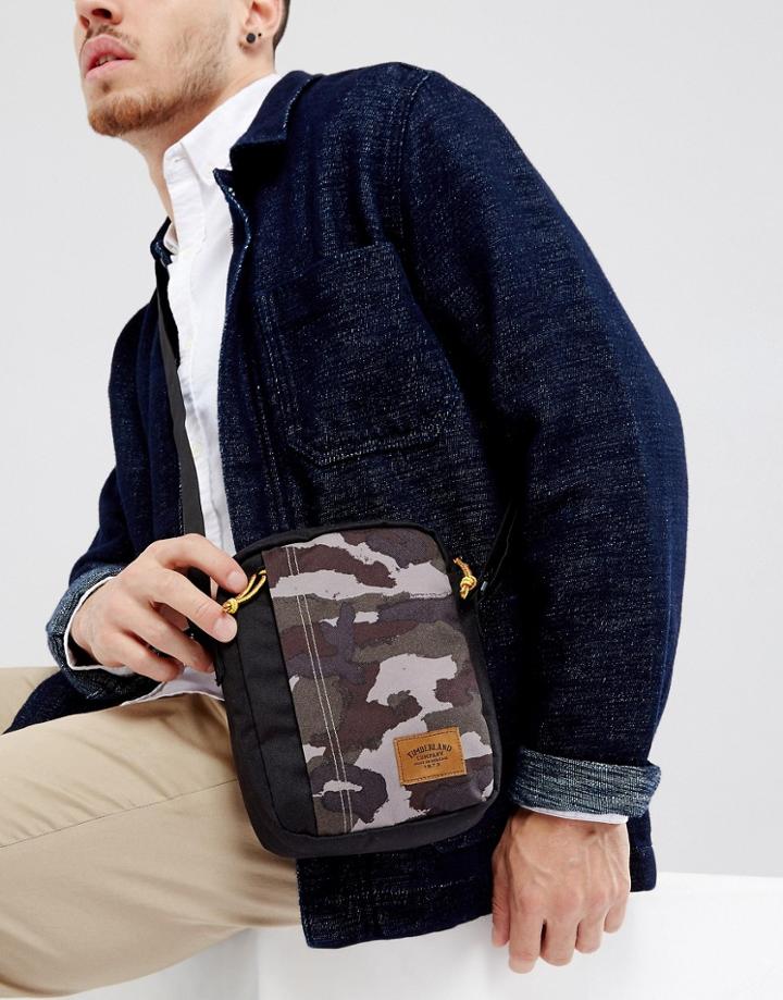 Timberland Crofton Flight Bag In Green Camo/black - Green