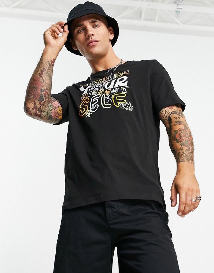 Puma Graphic T-shirt With Back Print In Black