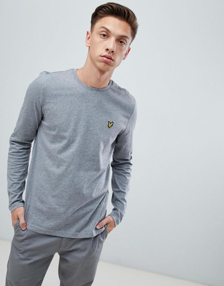 Lyle & Scott Long Sleeve Logo T-shirt In Gray - Gray