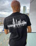 Asos Design Organic Cotton T-shirt In Black With Chicago City Print