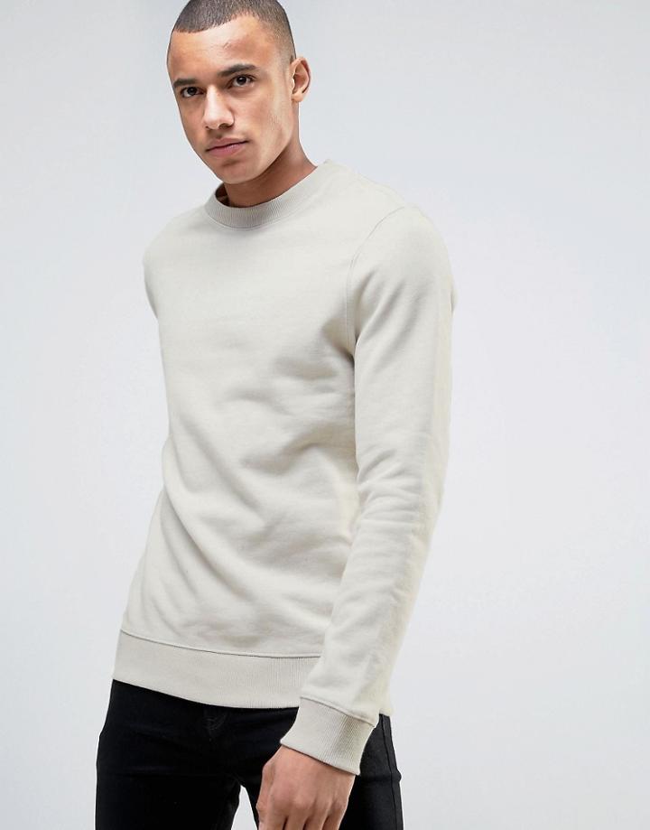 Burton Menswear Crew Neck Sweat - Cream