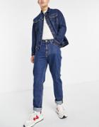 Don't Think Twice Slim Fit Denim Jacket In Dark Blue-blues