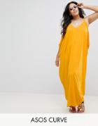 Asos Curve Drape Hareem Maxi Dress - Yellow