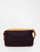 Asos Canvas And Leather Toiletry Bag With Contrast Trims
