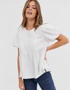 Asos Design Linen Smock Top-no Color