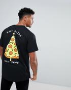 New Love Club Holidays Pizza Back Print T-shirt - Black