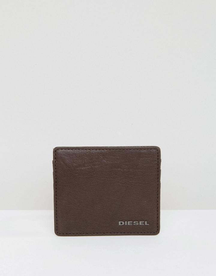 Diesel Johnas Leather Card Holder - Brown