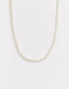 Asos Design Necklace In Mini Faux Freshwater Pearls In Gold Tone - Gold