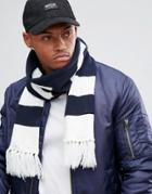 Nicce London Scarf In Navy With Large Logo - Navy