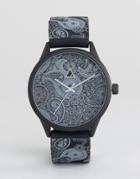 Asos Watch With Paisly Detail - Black
