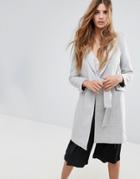 Neon Rose Wrap Coat - Gray