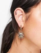Topshop Statement Coin Drop Earrings In Gold