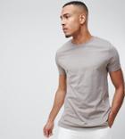 Asos Design Organic Tall T-shirt With Crew Neck In Beige - Beige