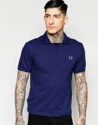 Fred Perry Laurel Wreath Polo Shirt With Insert Rib Regular Fit In Navy - Nch Navy