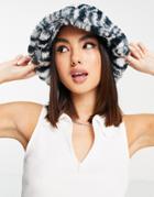 The Ragged Priest Fluffy Bucket Hat In Psychedelic Print-multi