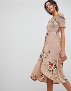 Ax Paris 3/4 Sleeve Floral Smock Dress - Multi