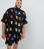 Asos Design X Glaad & Plus Shirt Two-piece In Print - Black