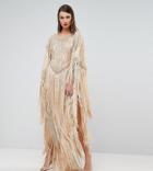 A Star Is Born Kimono Midi Dress With Tassles - Multi