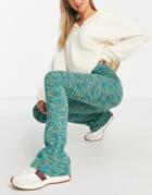 Only Space Dye Flared Pants In Green - Part Of A Set