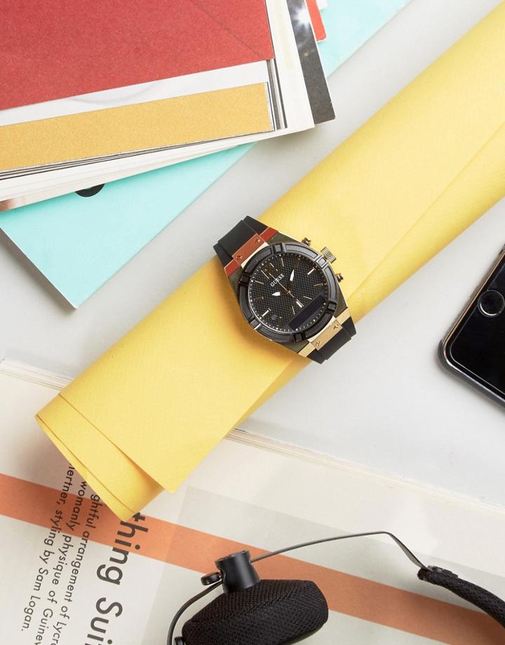 Guess Connect C0002m3 Leather Smart Watch 41mm - Black