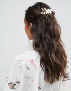 Asos Metal Flower Hair Comb - Cream