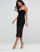 Forever Unique Lace Bottom Little Black Dress - Black