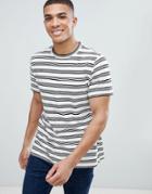 Stradivarius Stripe T-shirt In White - White