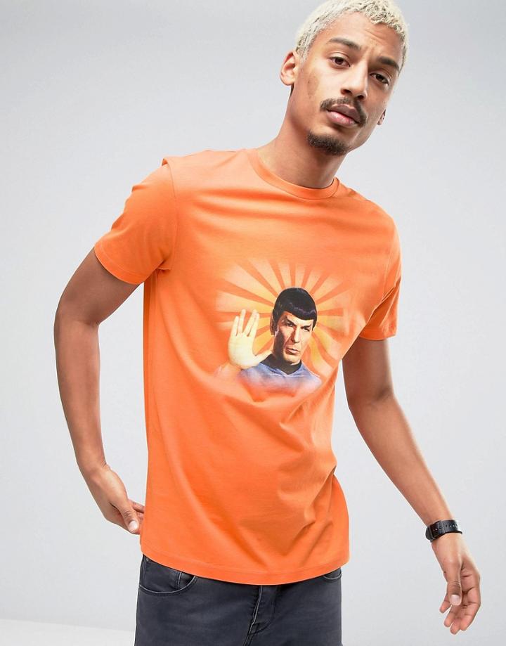 Asos Relaxed Fit T-shirt With Vintage Star Trek Print - Orange