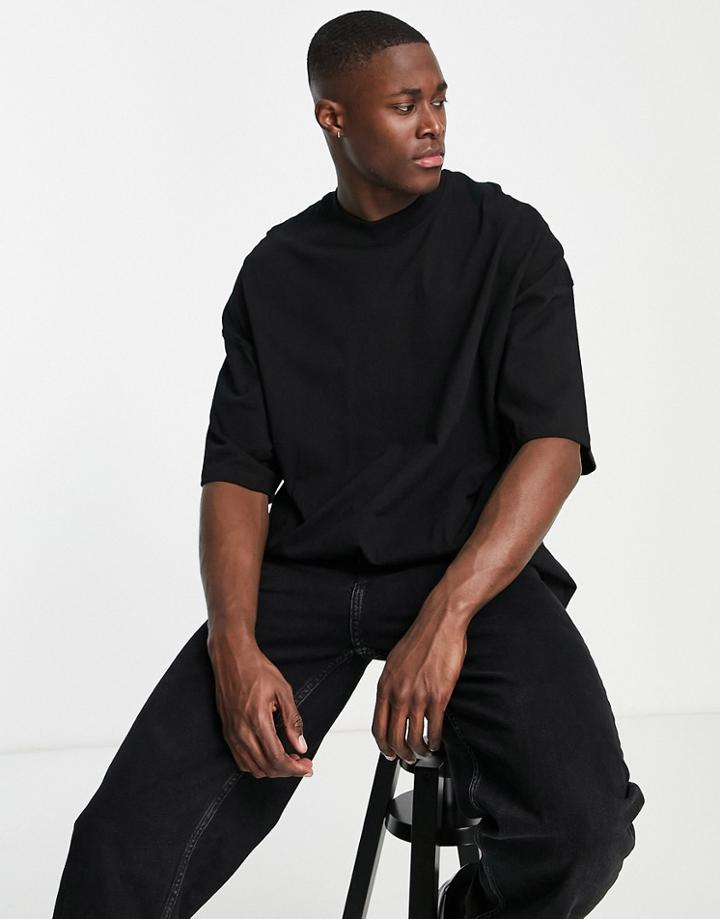 Topman Extreme Oversized Cotton T-shirt In Black - Black