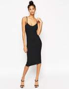 Asos Midi Cami Body-conscious Dress - Black