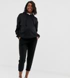 Asos Design Maternity Jersey Peg Pants With Animal Print Contrast Bind - Black