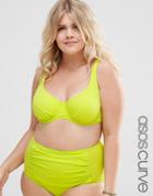Asos Curve Bikini Top With Underwire - Beat Green