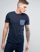 Jack & Jones Core Crew Neck T-shirt With Pocket Detail - Blue