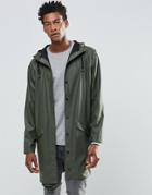 Rains Waterproof Long Jacket - Green