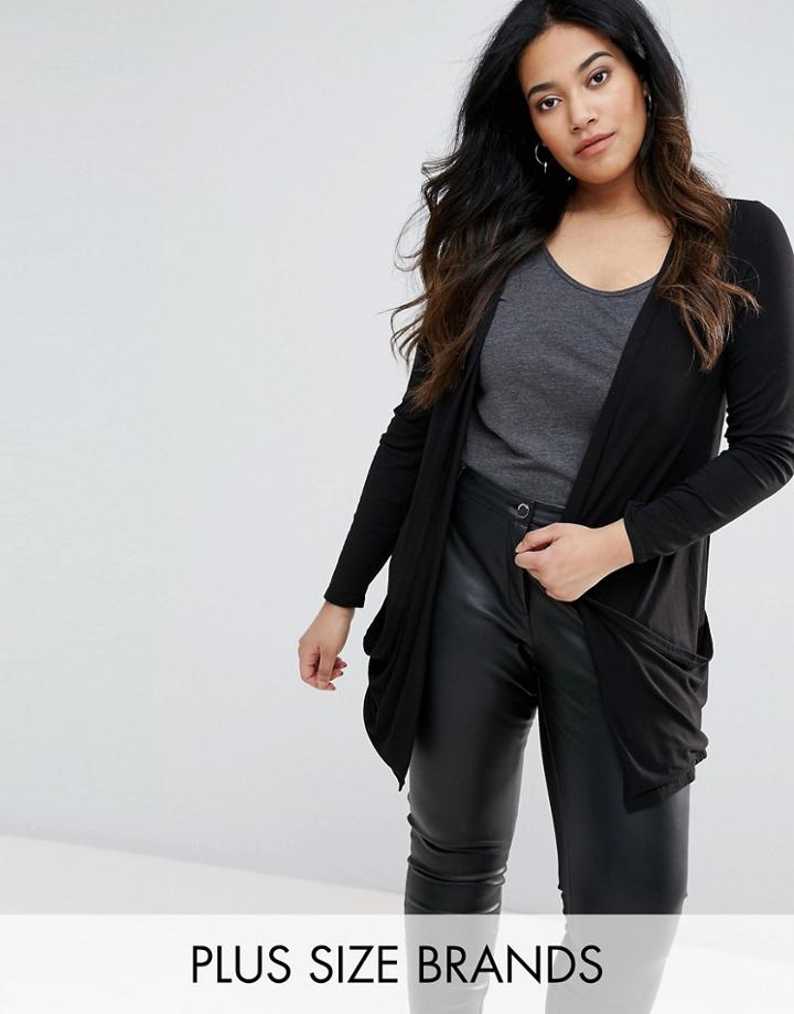New Look Plus Jersey Cardigan - Black