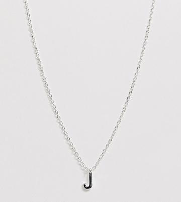 Designb London Sterling Silver J Initial Necklace - Gold