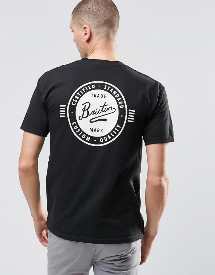 Brixton T-shirt With Retro Back Print - Black
