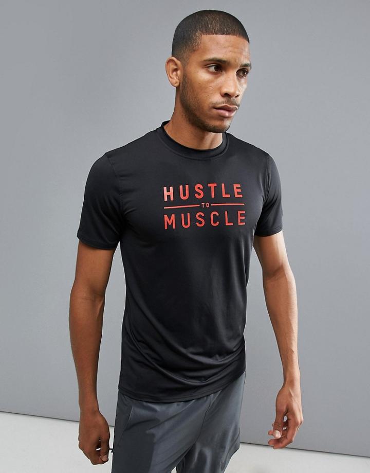 New Look Sport Slogan T-shirt In Black - Black