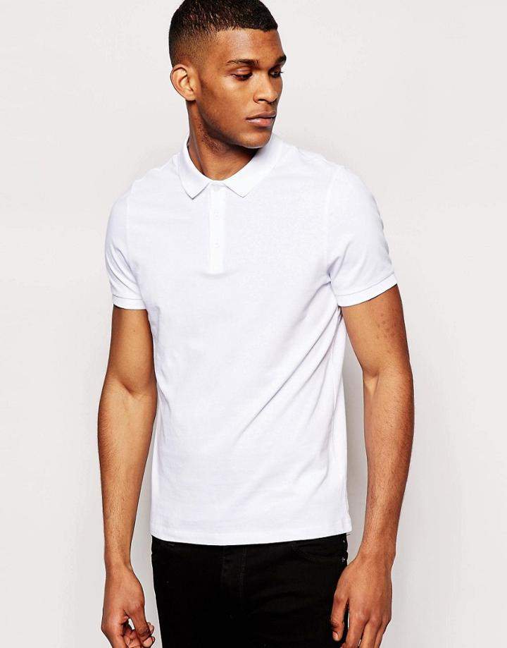 Asos Polo Shirt In White - White