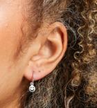 Kingsley Ryan Huggie Hoop Earrings With Smiley Charm In Sterling Silver