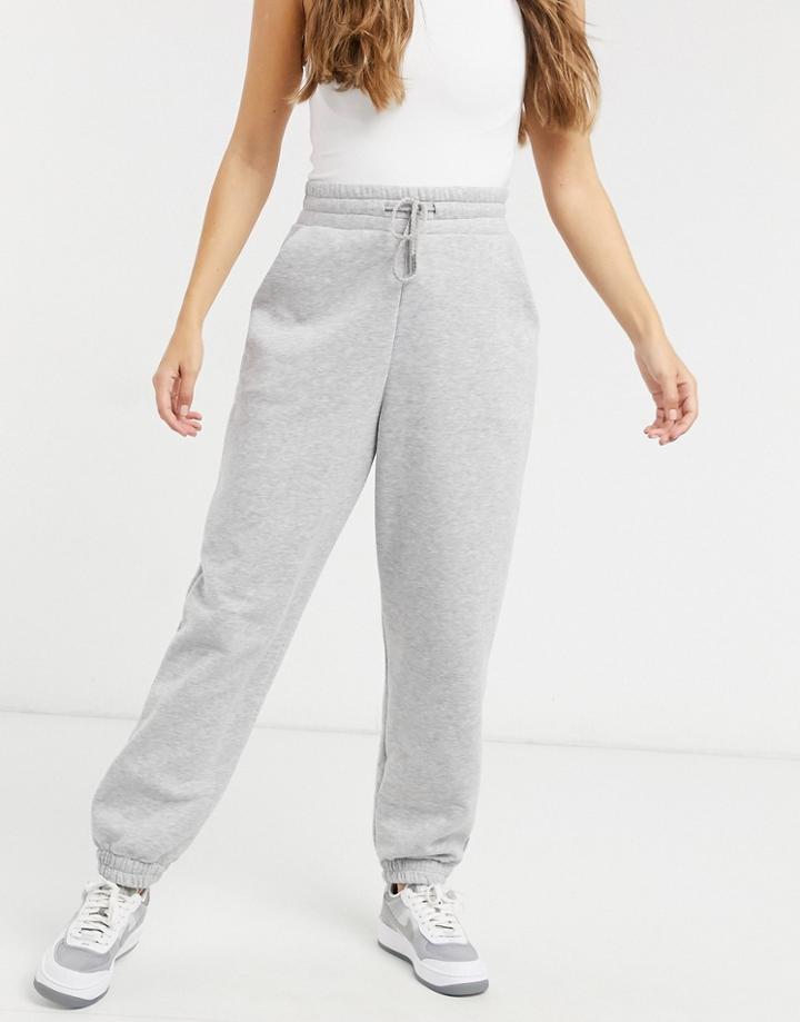 Asos Design Super Oversized Sweatpants In Gray Marl-grey