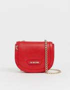 Love Moschino Crossbody Bag With Gold Strap - Red