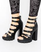 Asos Olanda Strappy Heeled Shoes - Black