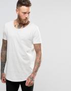 Lee Shaped Hem T-shirt Ecru Melange - Beige