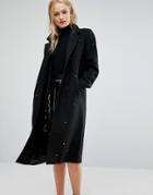 Newlily Coat With Star Embellishment - Black
