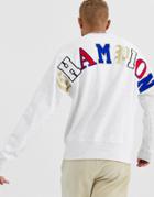 Champion Reverse Weave Old English Sweat In Gray