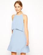 Asos Beaded Crop Swing Dress - Blue