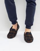 Dunlop Check Slippers - Blue